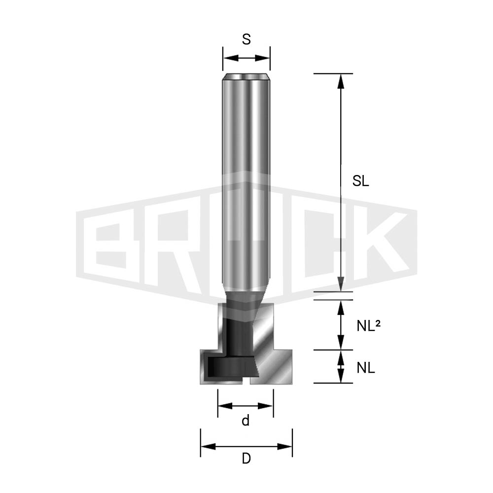 HW T-Nutfräser D=8,5mm d=5,6mm NL=7mm S=8mm Z1