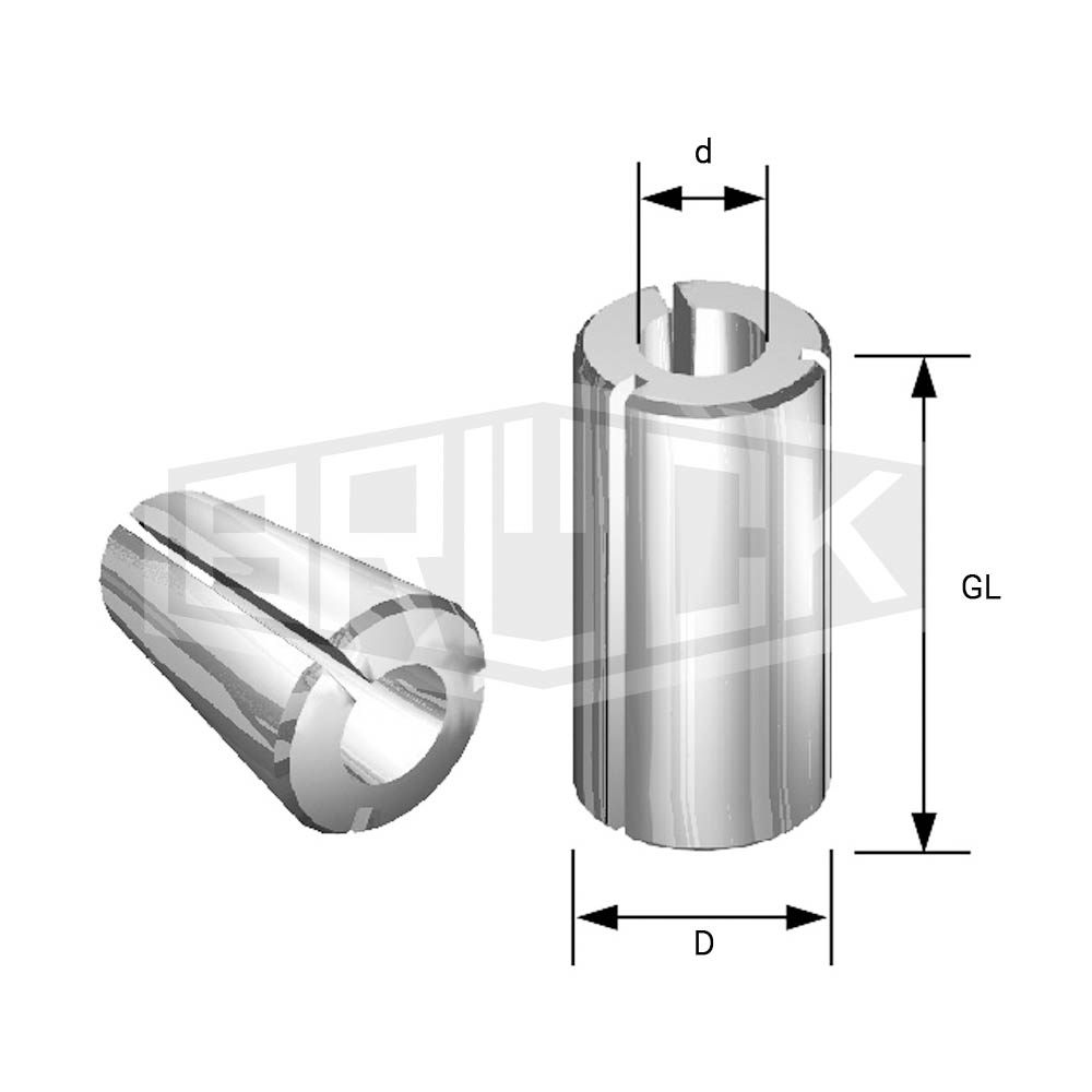 Reduzierhülse f. Oberfräser D=8mm d=6mm