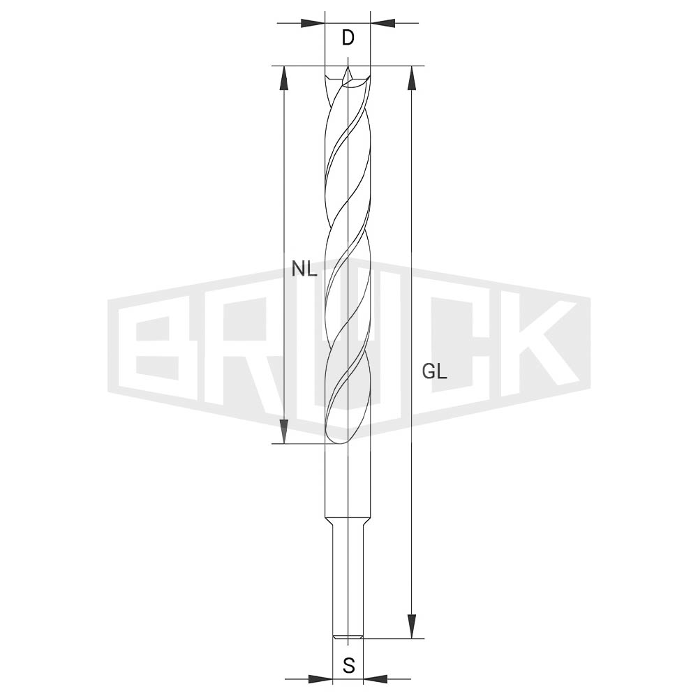 HW-Holzspiralbohrer D=10mm S=8mm GL=100mm
