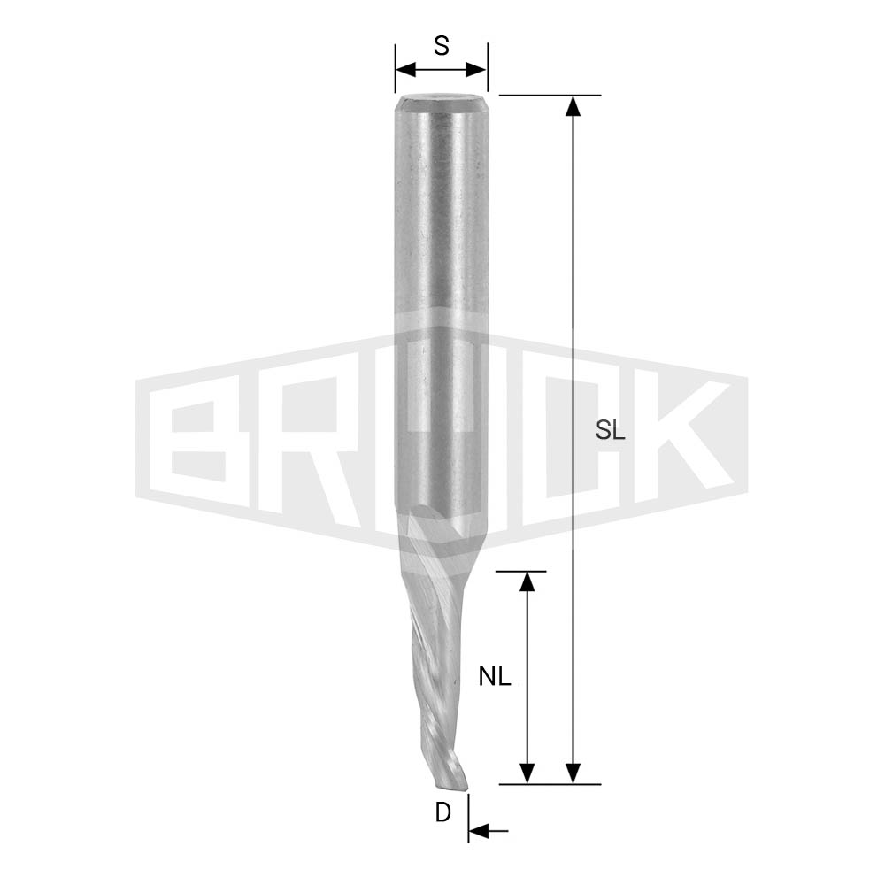 HS-Bohrnutenfräser D=3mm NL=12mm GL=60mm S=8mm