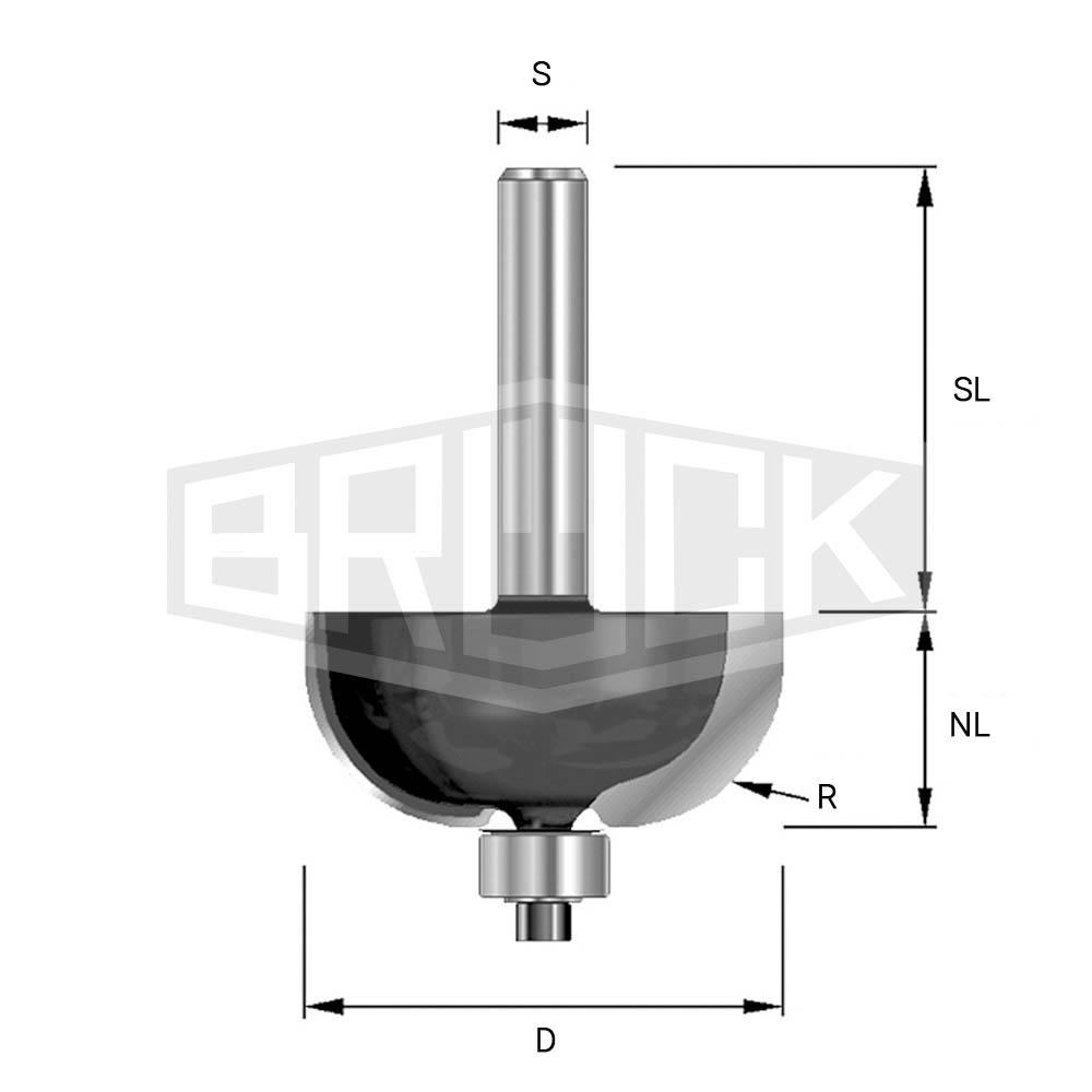 HW-Hohlkehlfr. R=3mm D=15,5mm NL=9,5mm S=12mm
