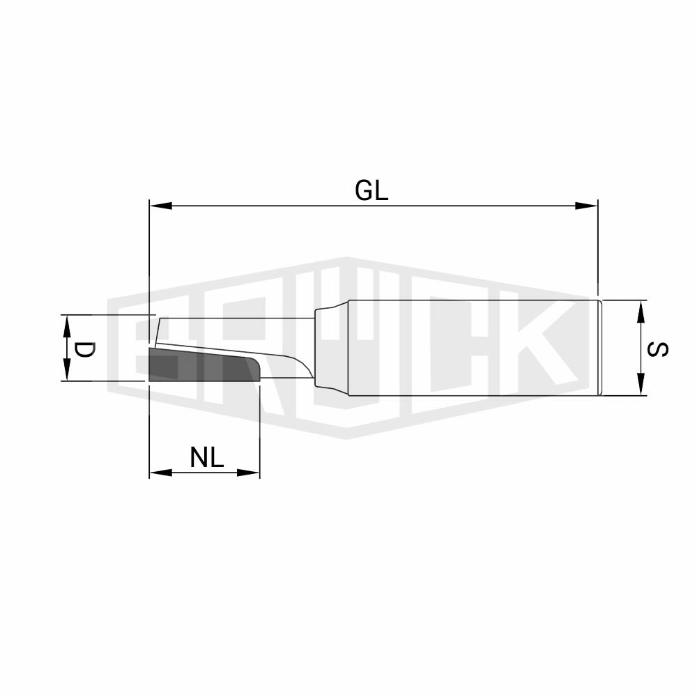 DP-Schaftfräser ECO D=5mm NL=10mm S=6mm Z1 R