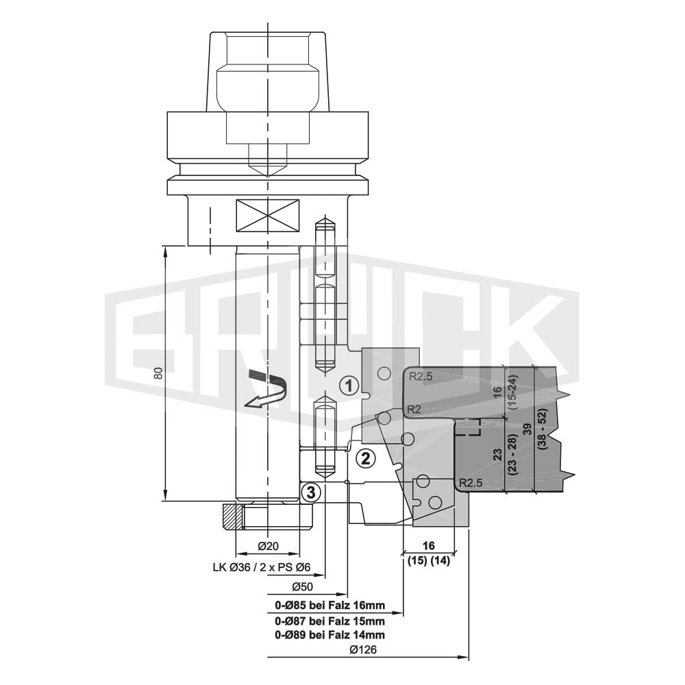 WP-Türfalzfräser f. Falztiefe 14mm