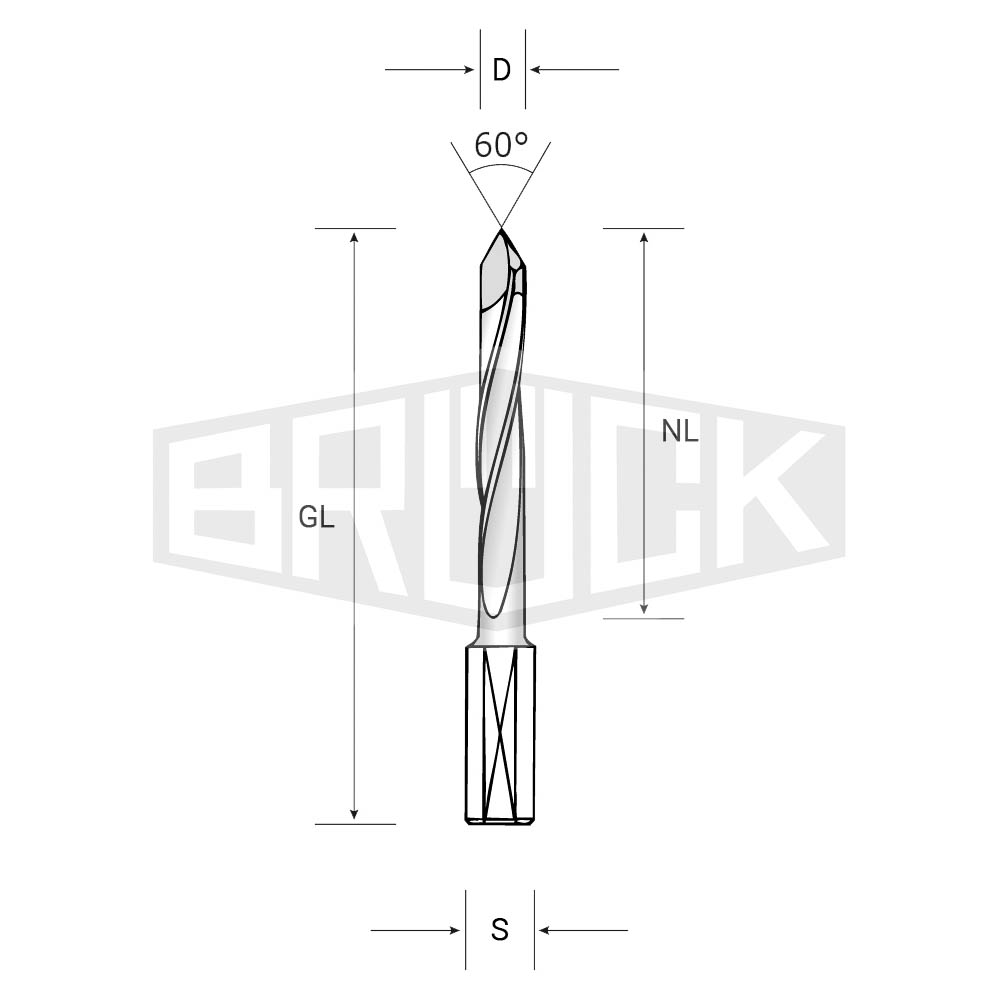 HW-Durchgangsb. D=5mm NL=35mm GL=70mm S=10mm L