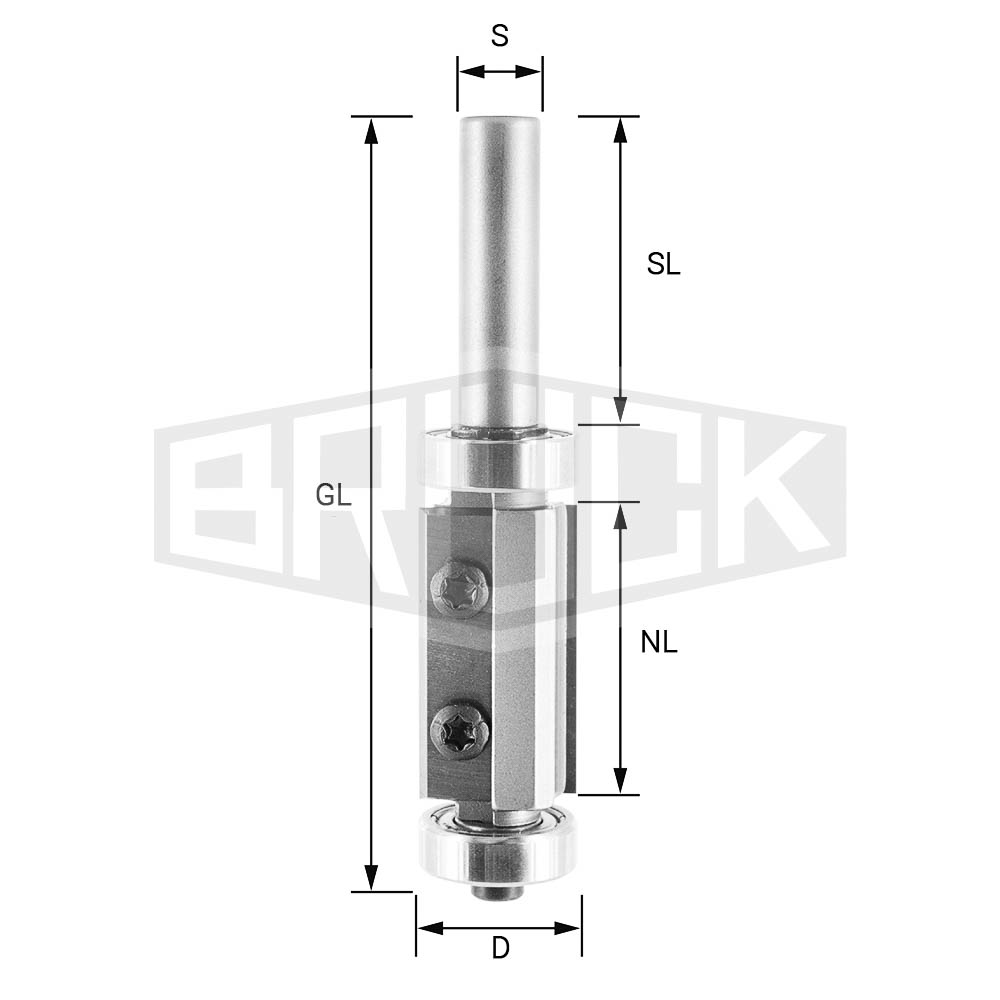 HW-WP-Bündigfräser D=16mm NL=30mm S=8mm