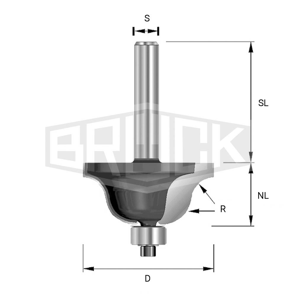 HW-Doppelradiusfräser R=4mm D=27mm S=8mm