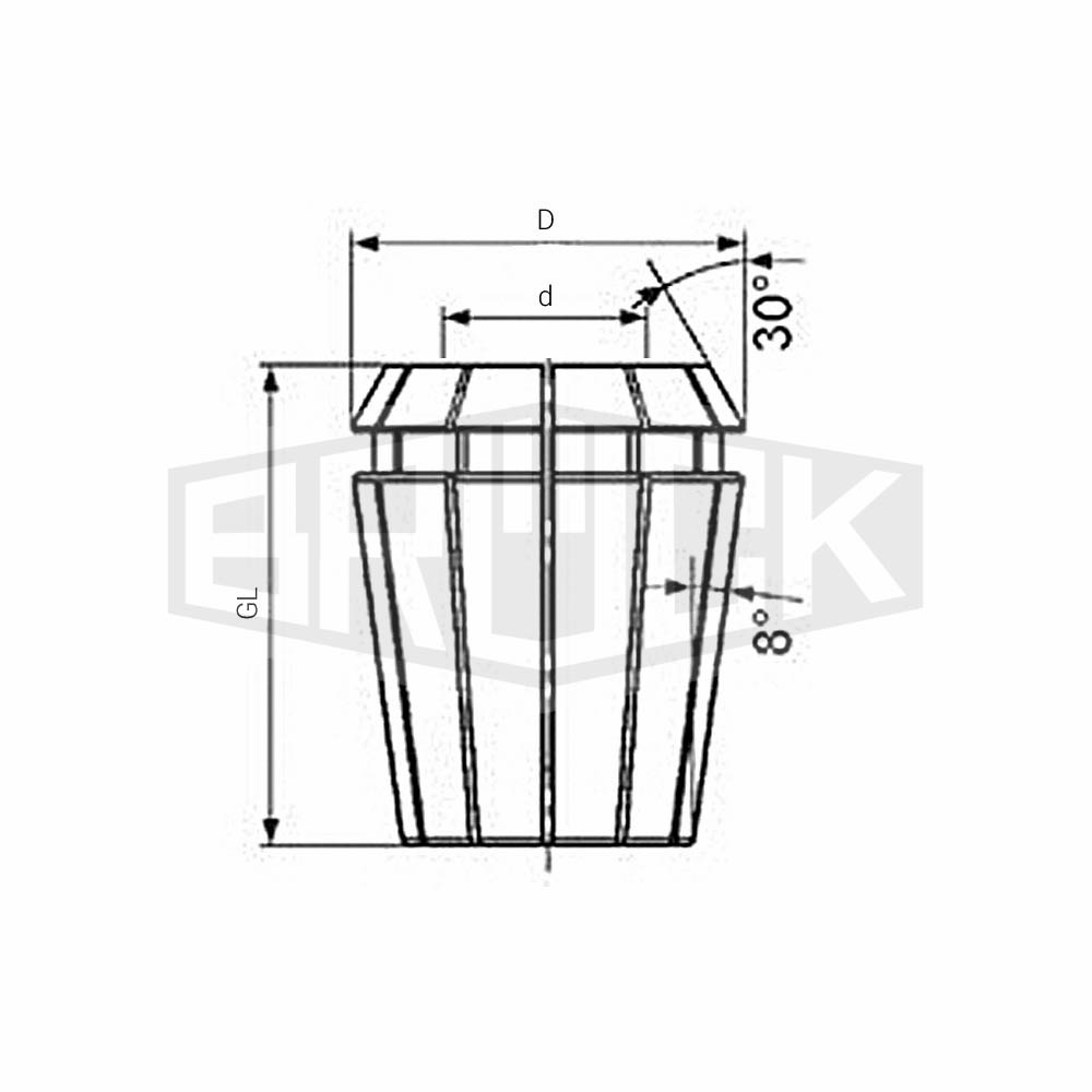 Präzisions-Spannzange 430E/ER25 d=16mm