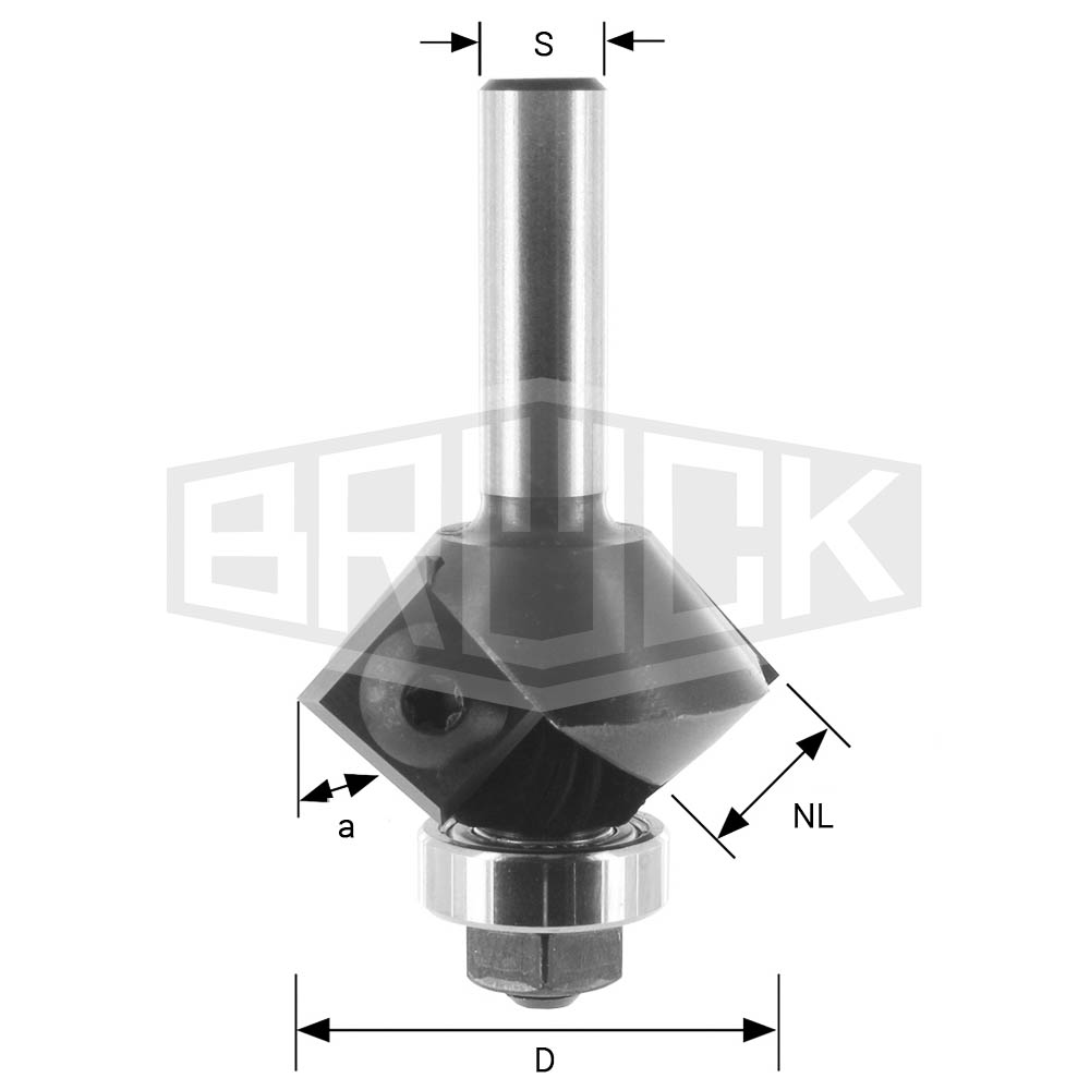 HW-WP Fasefräser D=29mm NL=12mm S=8mm a=30°