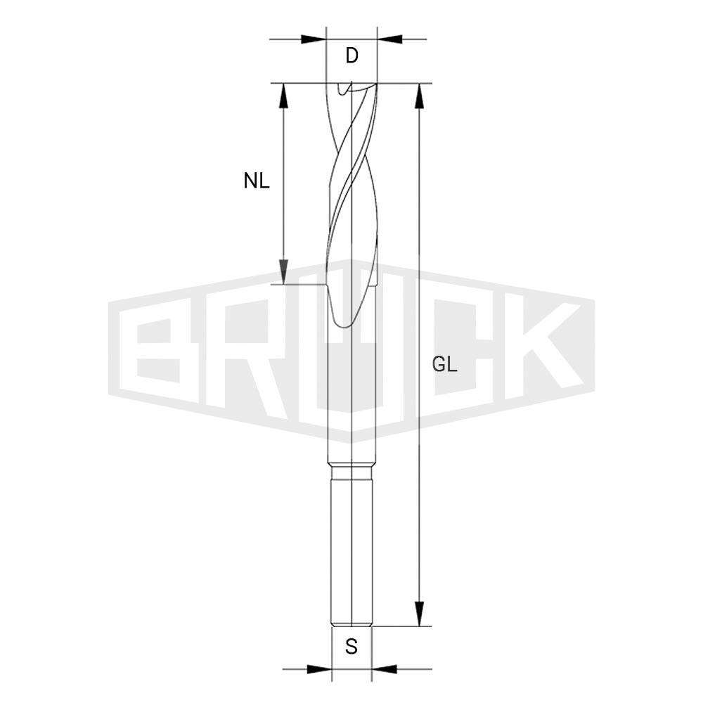 Langlochbohrer D=8mm S=13mm GL=130mm R