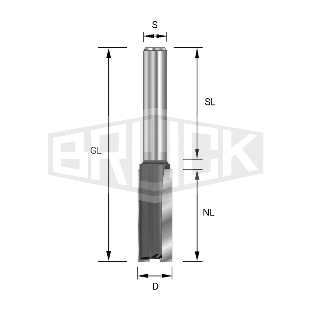 HW-Nutfräser D=4mm NL=12mm S=6x32mm Z2