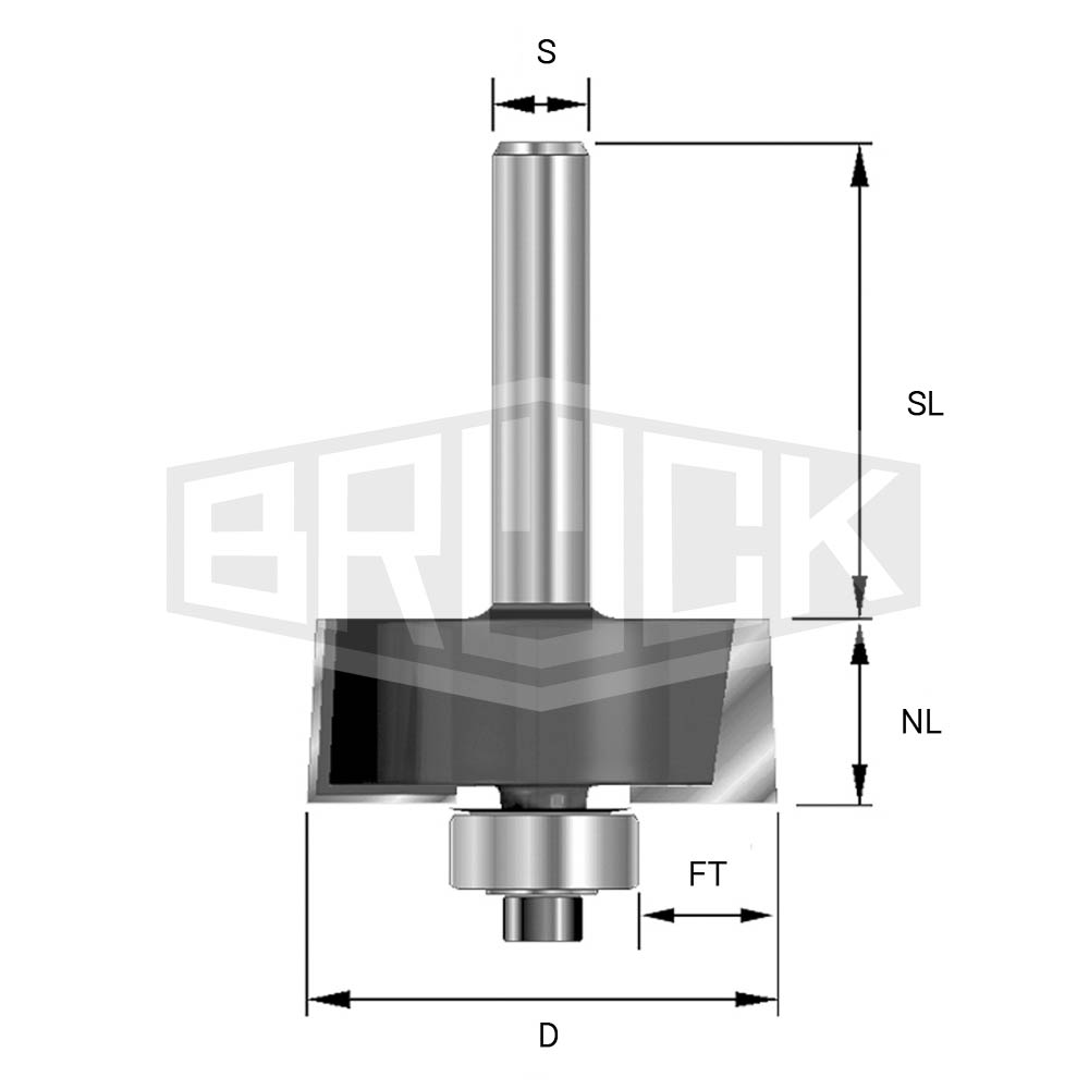 HW-Falzfräser D=31,8mm NL=12,7mm S=8mm Z2