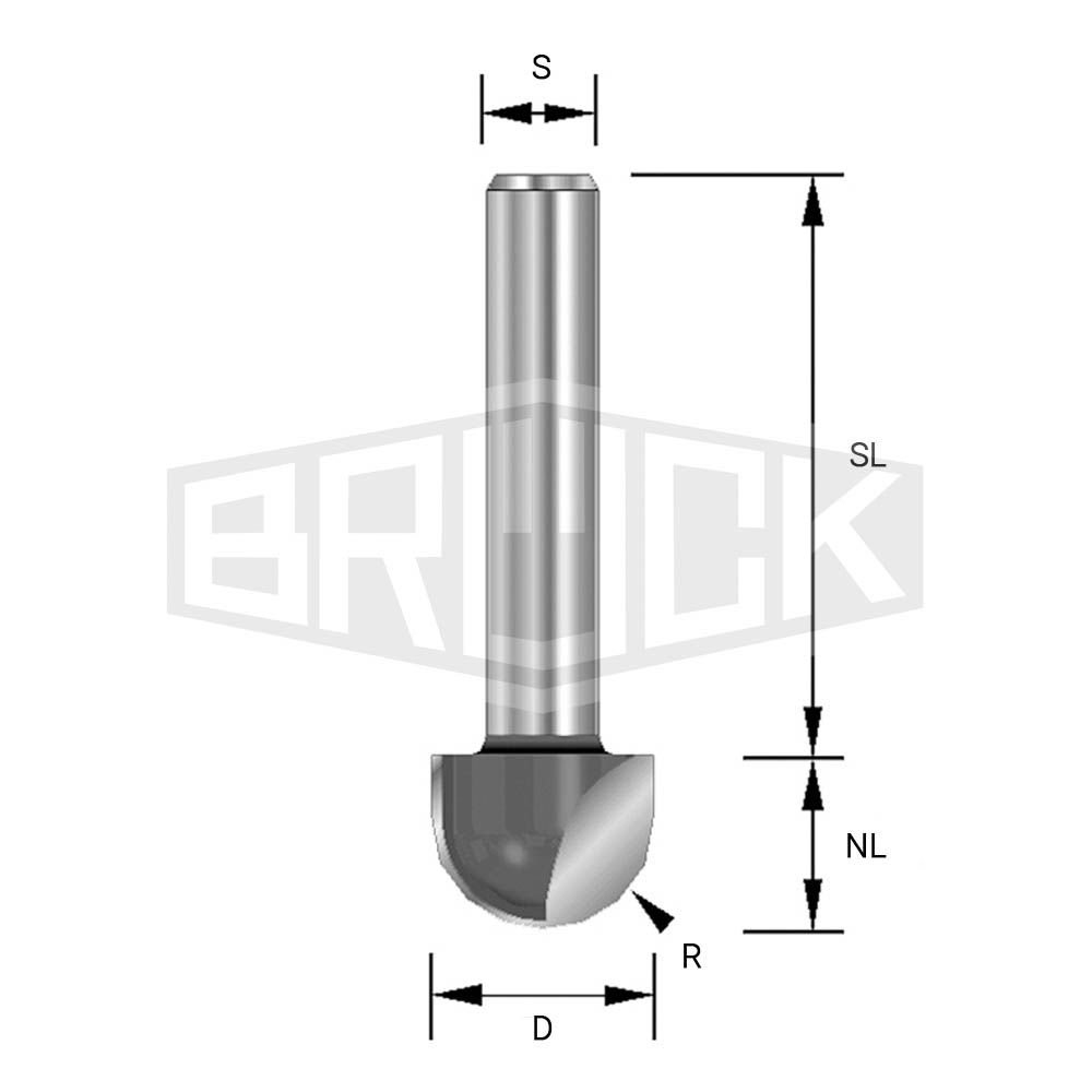 HW-Hohlkehlfr. R=3mm D=6mm NL=6mm S=8mm