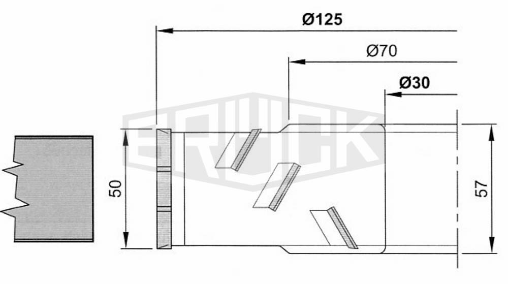 DP Falzkopf ECONOMY 125 x 50 x 30 mm Z2+2