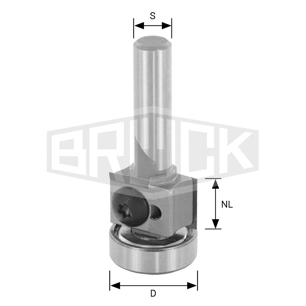 HW-WP Bündigfräser D=19mm NL=12mm S=8mm Z2