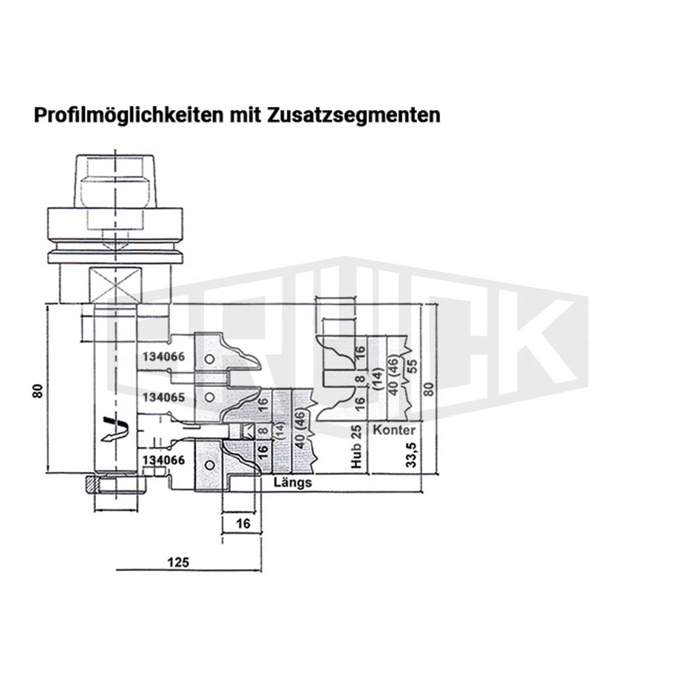 WP-Konterprofilfräser-Garnitur Profil A