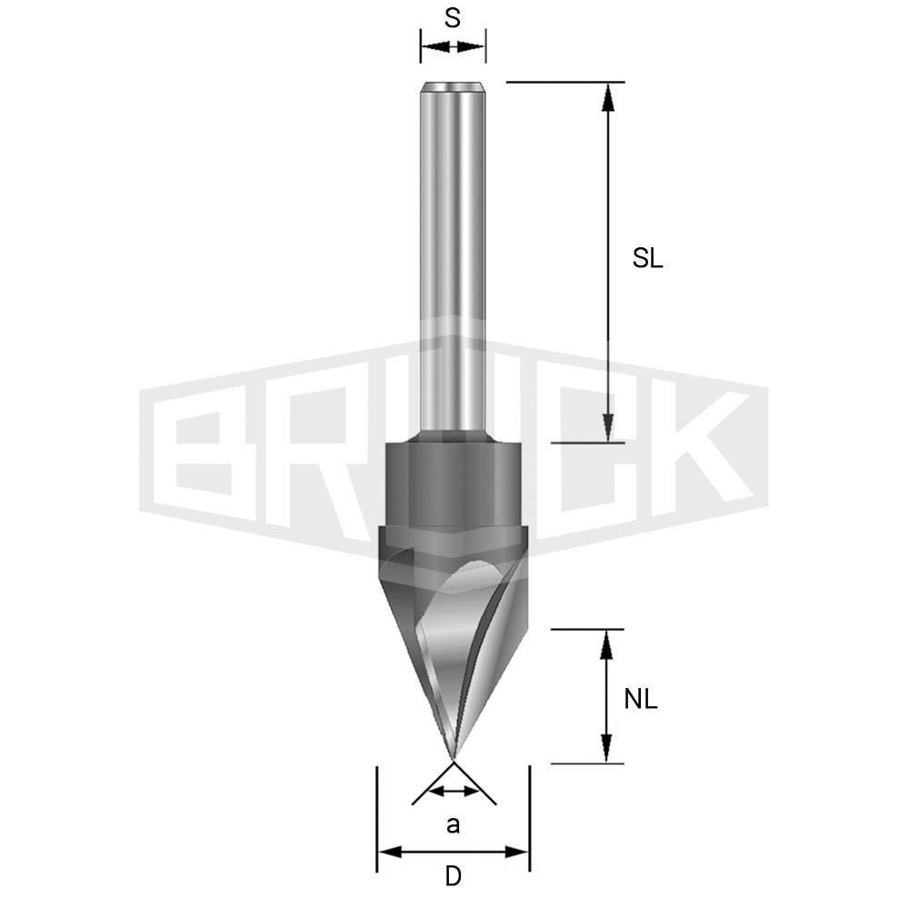 HW-Schriftenfräser D=15,1mm NL=13,1mm,S=8mm Z3