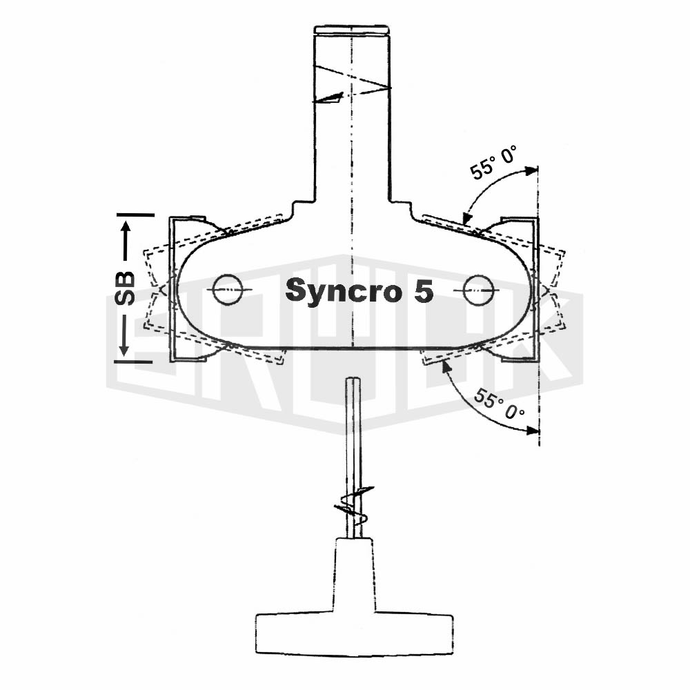WP-Schwenkmesserkopf SYNCRO 5 125 x 60 x 25mm Z2